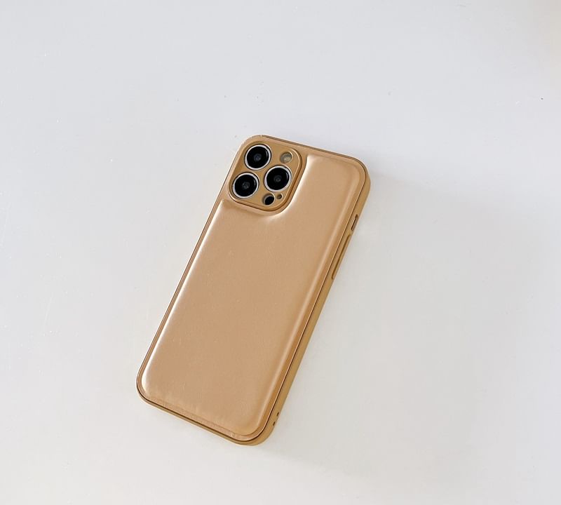 Plain Faux Phone Leather Case