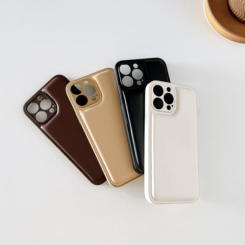 Plain Faux Phone Leather Case