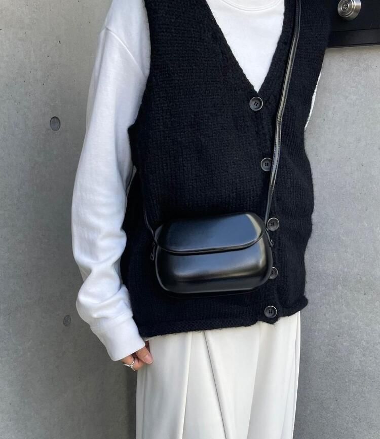 Bag Crossbody Faux Plain Leather Flap