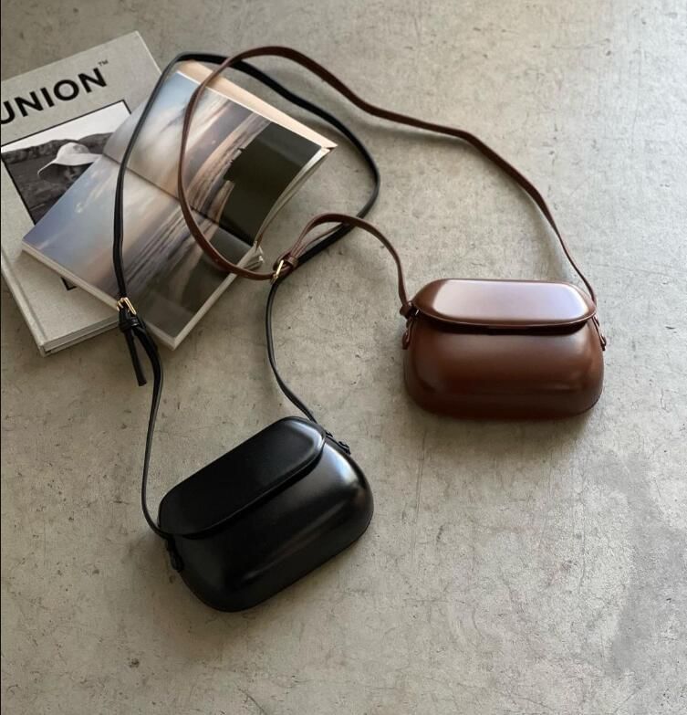 Bag Crossbody Faux Plain Leather Flap