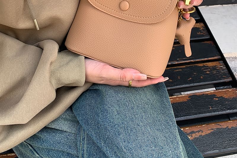 Plain Crossbody Faux Bag Leather Flap