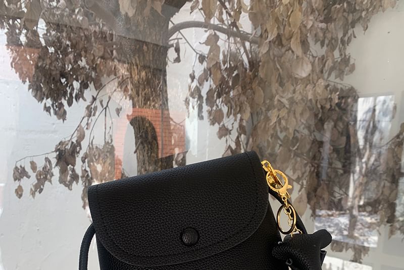 Plain Crossbody Faux Bag Leather Flap