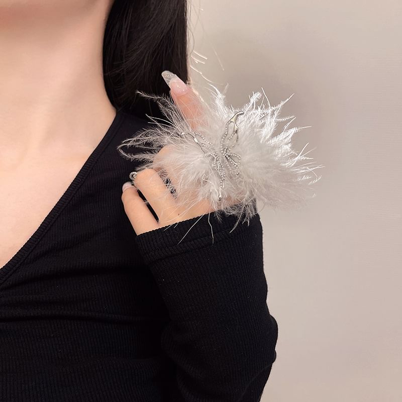Alloy Feather Open Ring