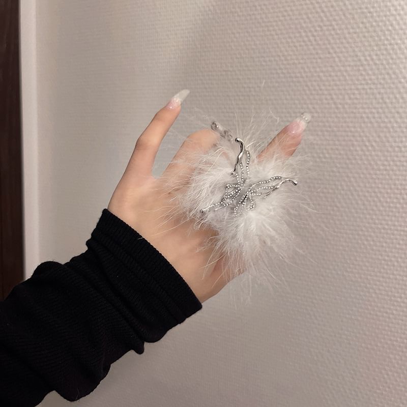 Alloy Feather Open Ring