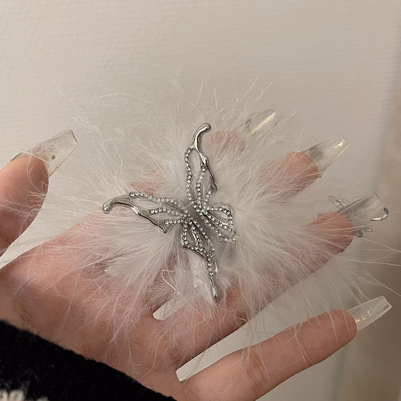 Alloy Feather Open Ring