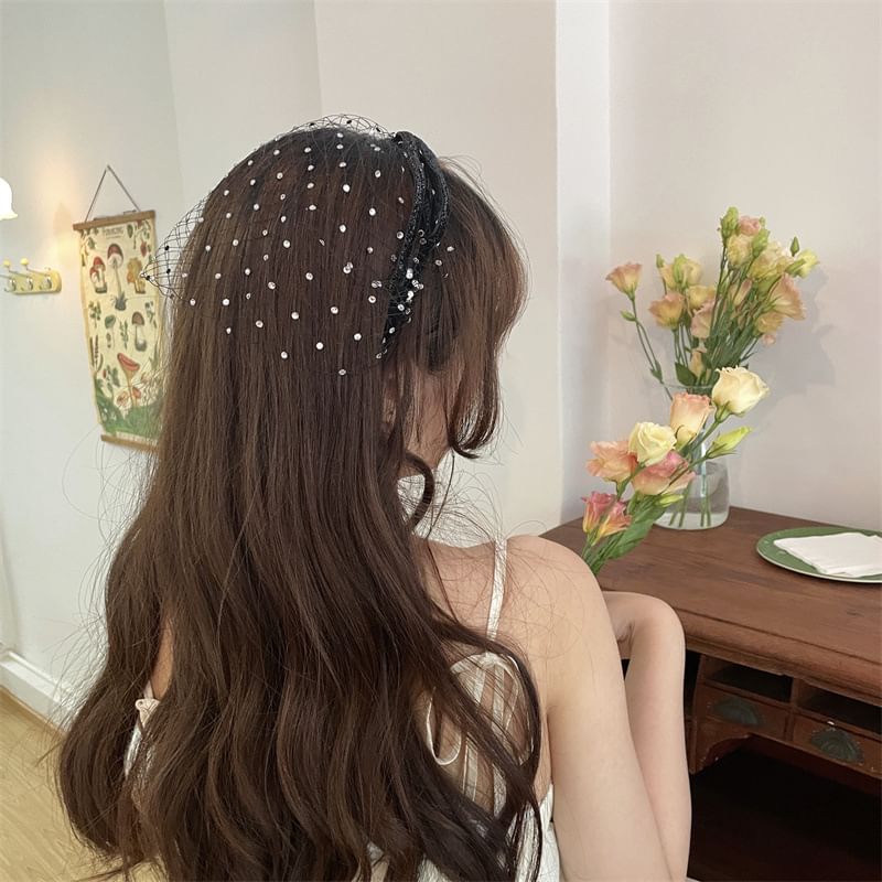 Headband Rhinestone Mesh