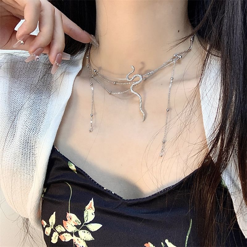 Snake Alloy Choker Layered