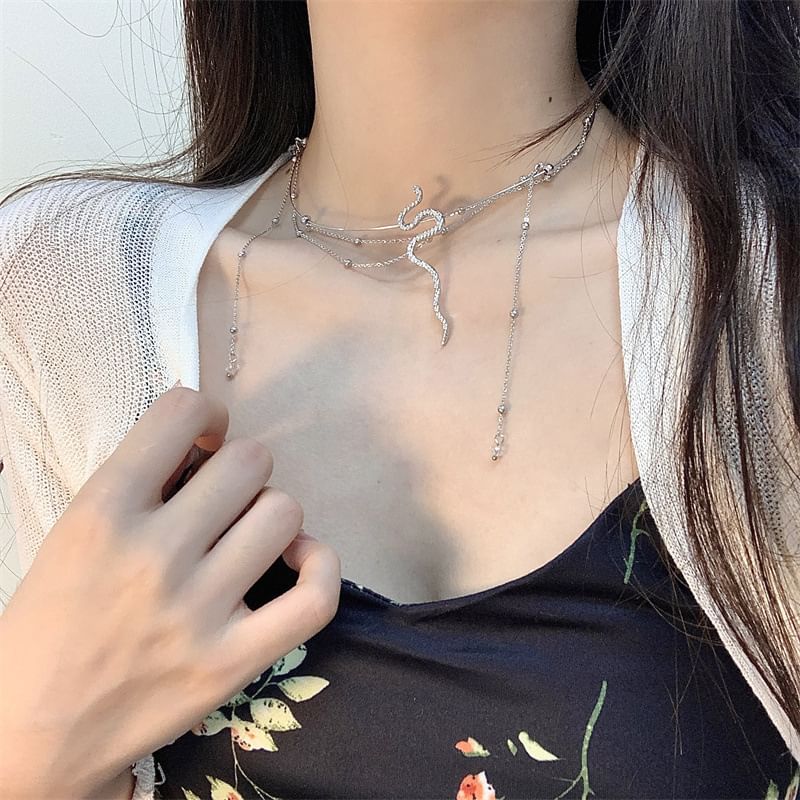 Snake Alloy Choker Layered