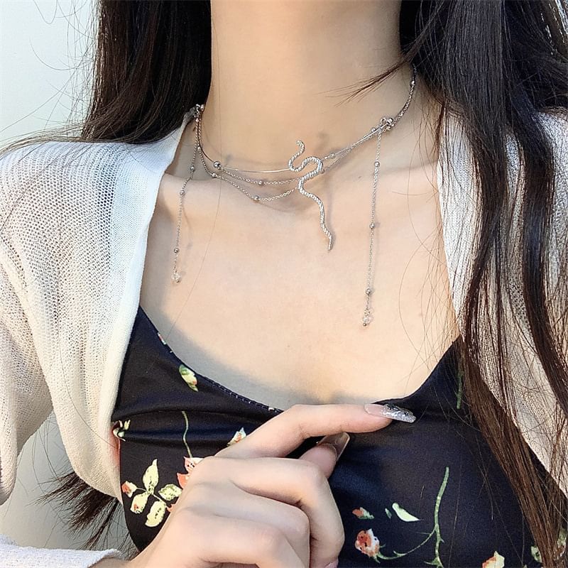Snake Alloy Choker Layered