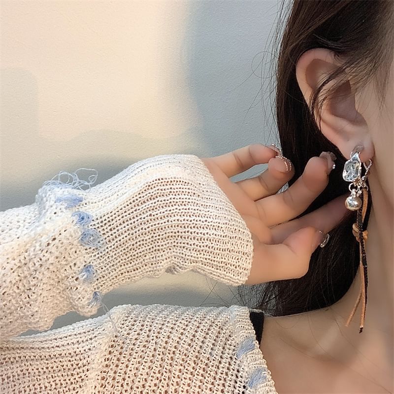 Leather Dangle Faux Cord Alloy Earring