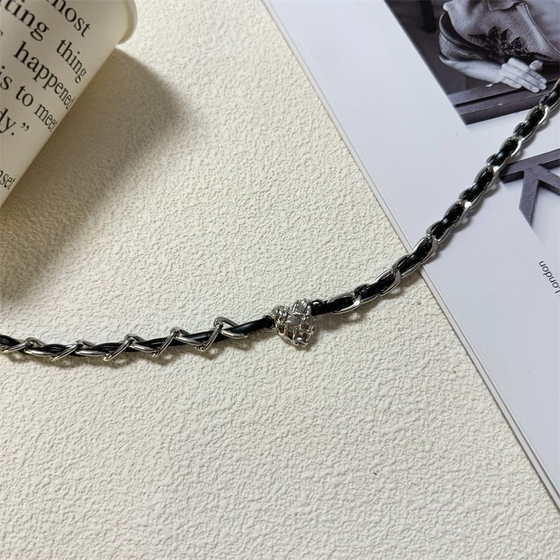 Leather Choker Alloy Faux