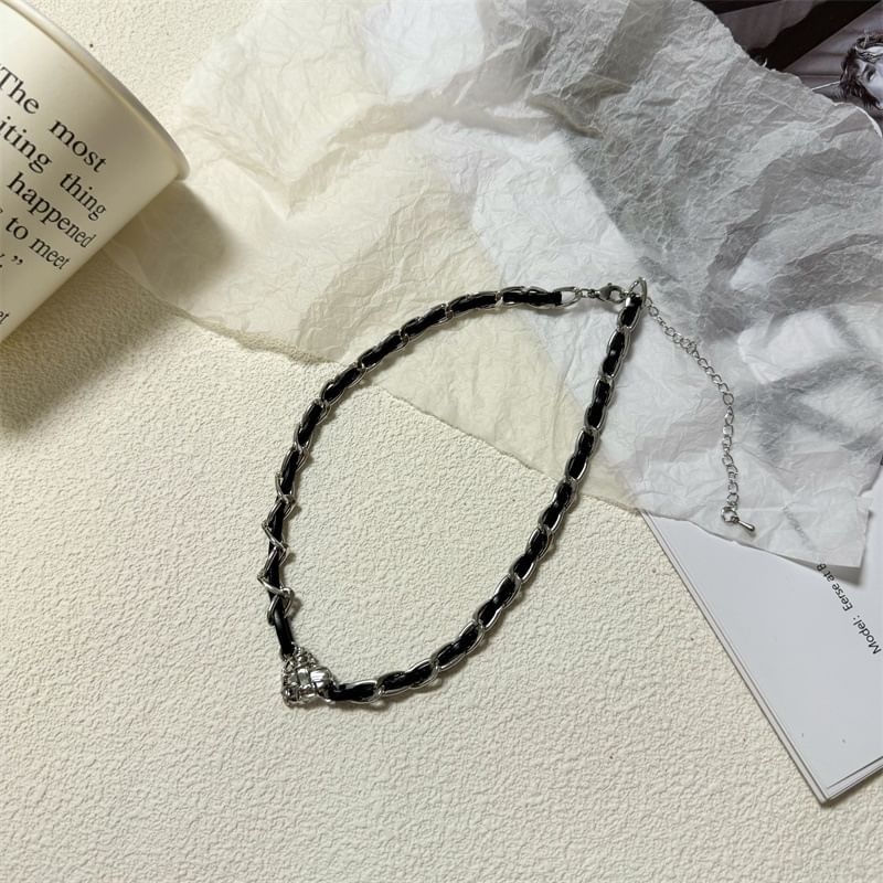Leather Choker Alloy Faux