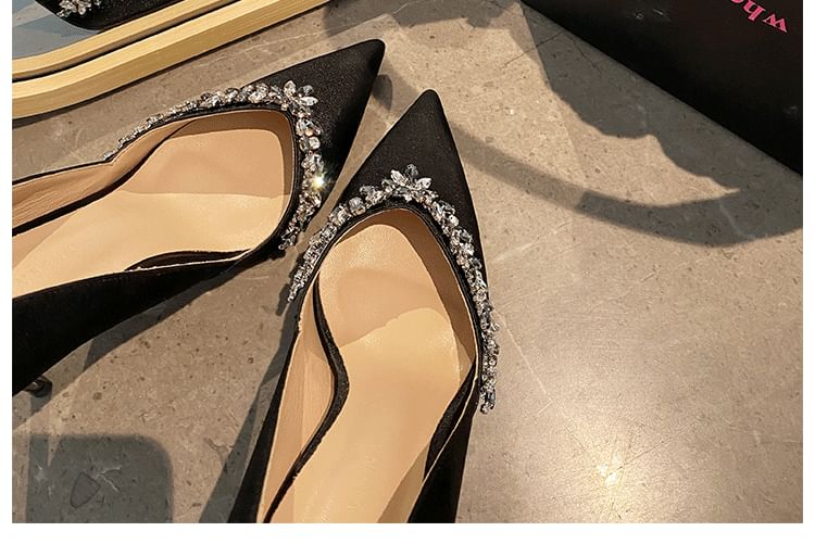 Pumps Pointy Heel Rhinestone Stiletto