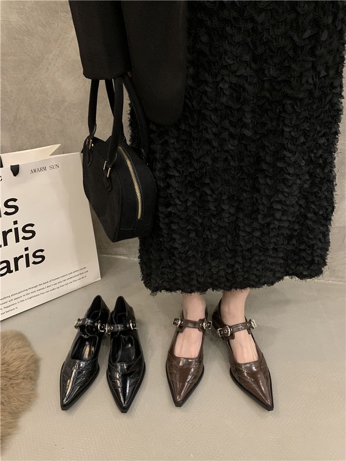 Shoes Paneled Mary Pointy Jane