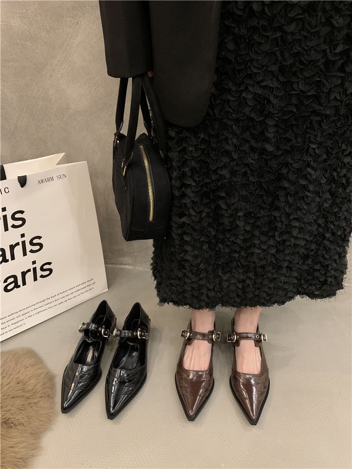 Shoes Paneled Mary Pointy Jane
