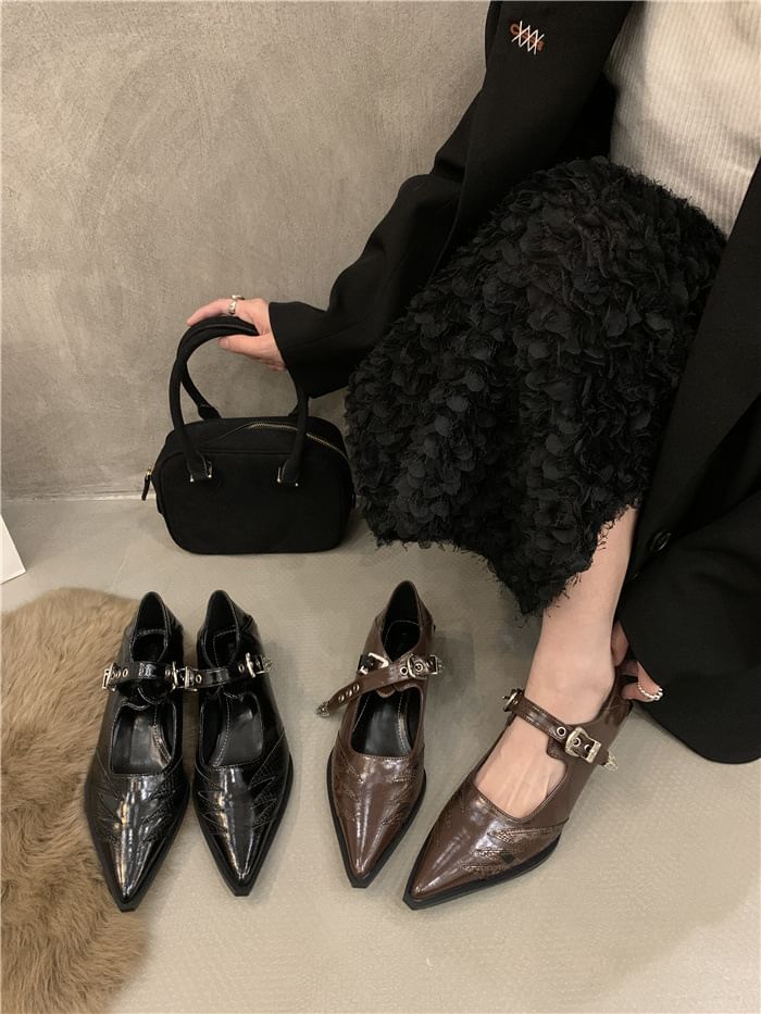Shoes Paneled Mary Pointy Jane