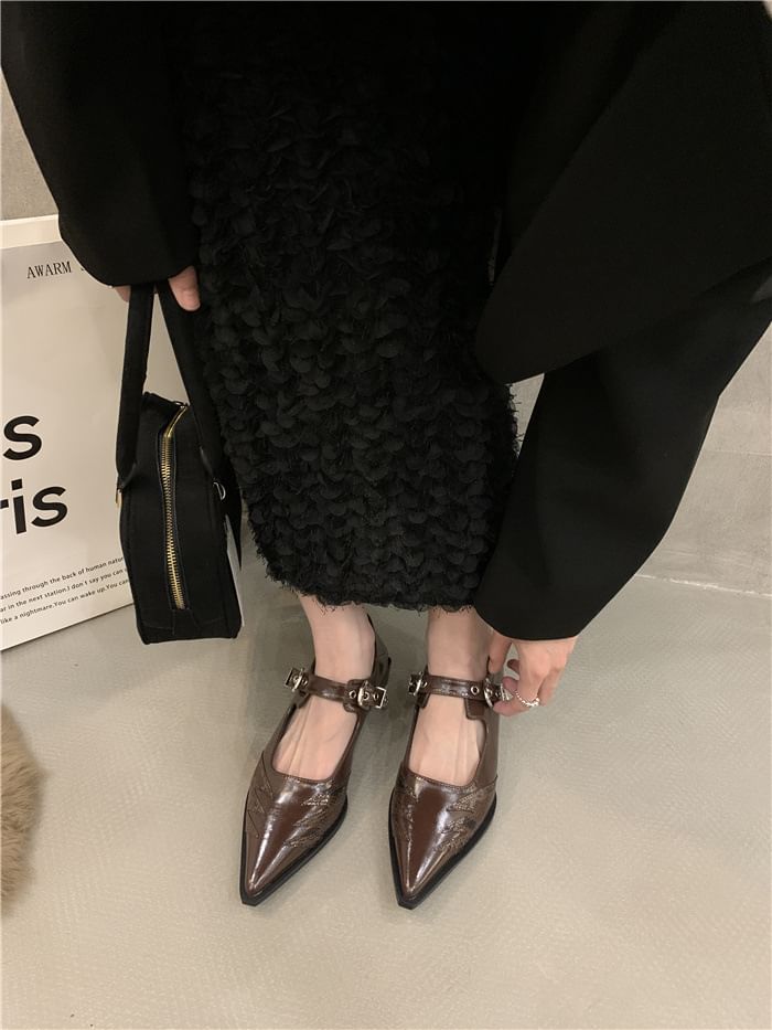 Shoes Paneled Mary Pointy Jane