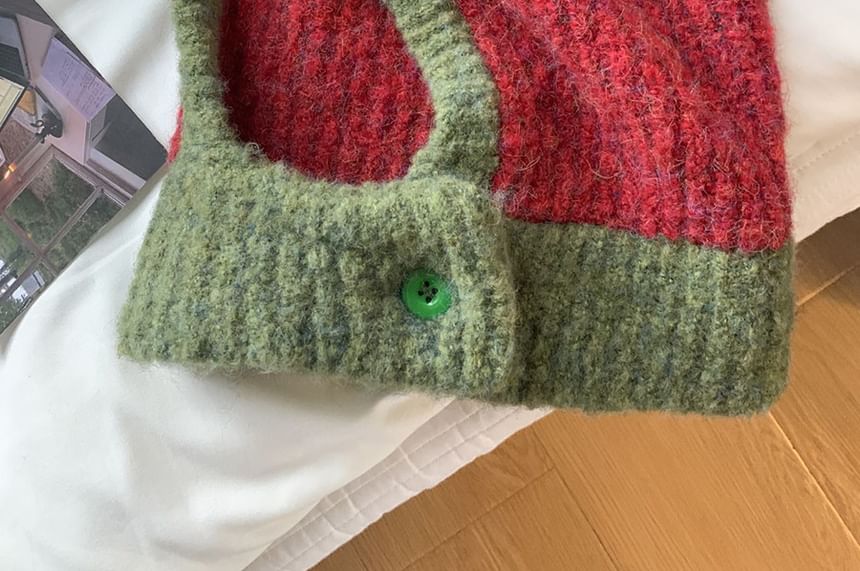 Two Balaclava Tone Knit Buttoned