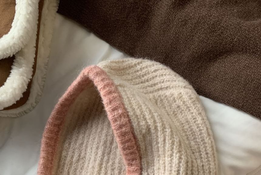 Two Balaclava Tone Knit Buttoned