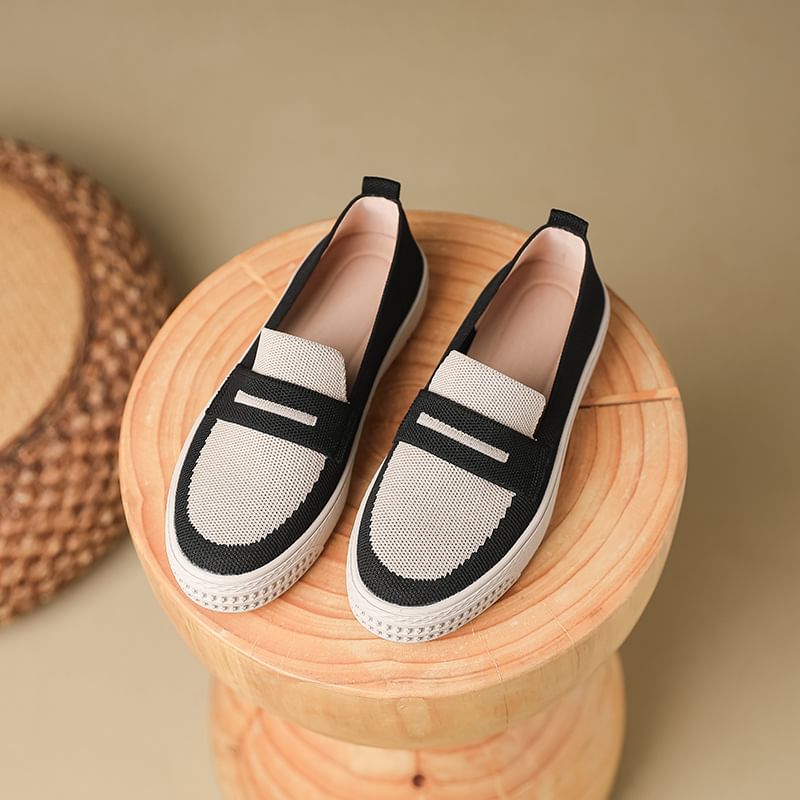 Trim Contrast Platform Slip-Ons