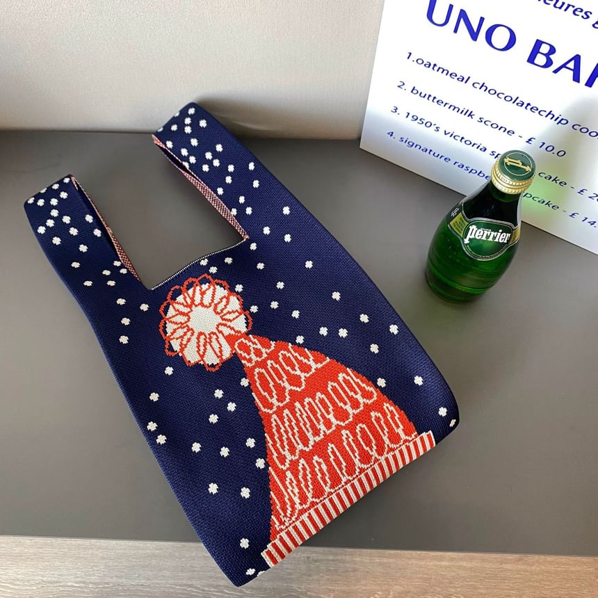 Designs ( Various Knit Small Christmas Tote ) Bag