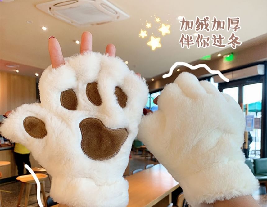 Gloves Fingerless Paw Cat