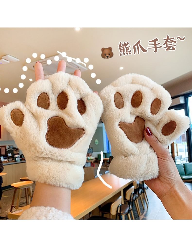 Gloves Fingerless Paw Cat