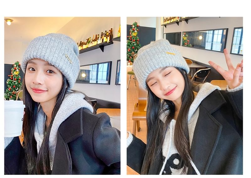 Beanie Plain Knit Casual