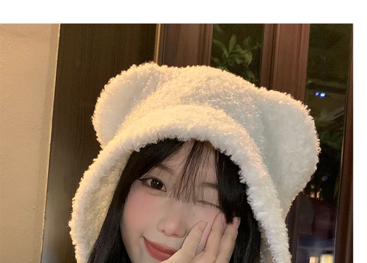 Ear Bonnet Chenille Hat Bear