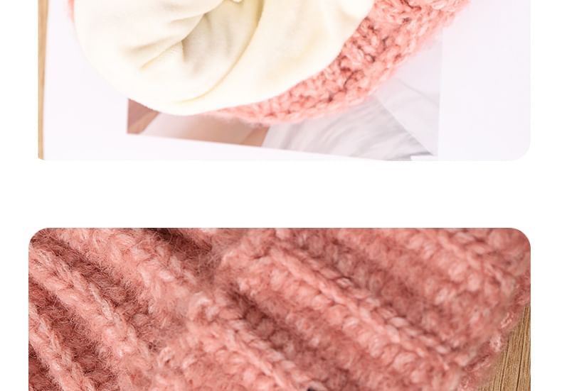 Knit Lettering Beanie Ear Applique Rabbit