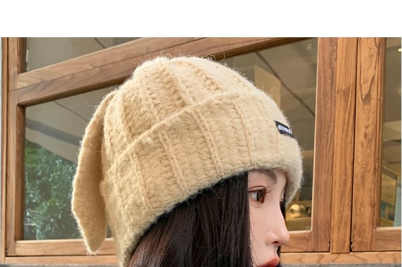 Knit Lettering Beanie Ear Applique Rabbit