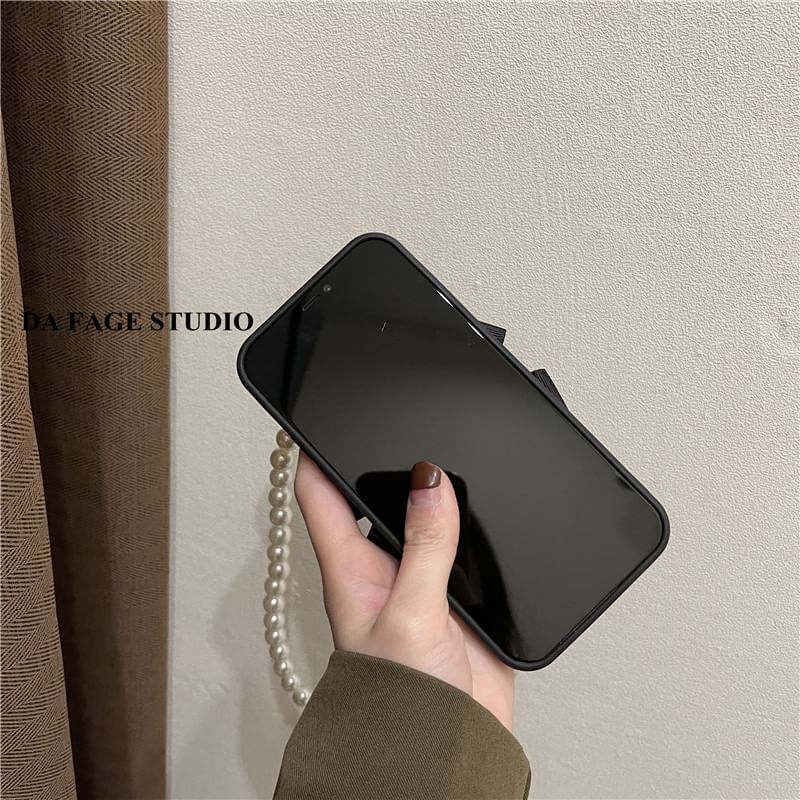 Strap Faux Pearl Floral Phone Case