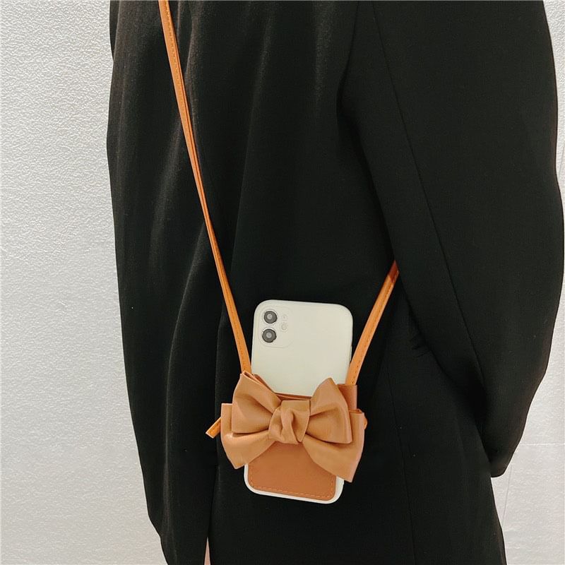 Faux Bow Phone Leather Case