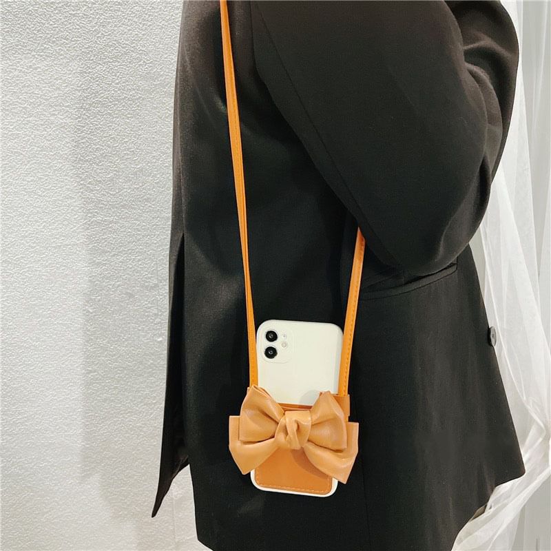 Faux Bow Phone Leather Case