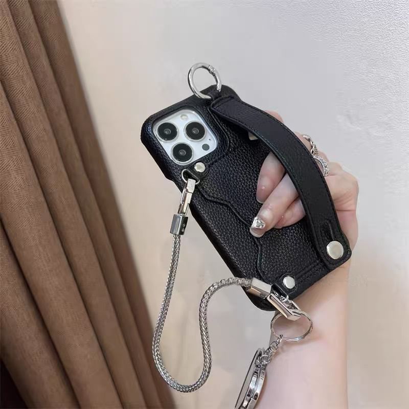 Faux Case Mirrored Heart Phone Leather