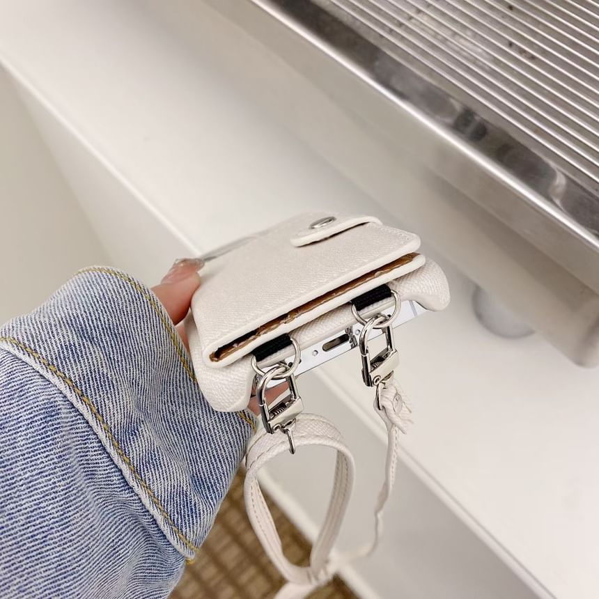 Denim Phone Card Holder Case Lanyard