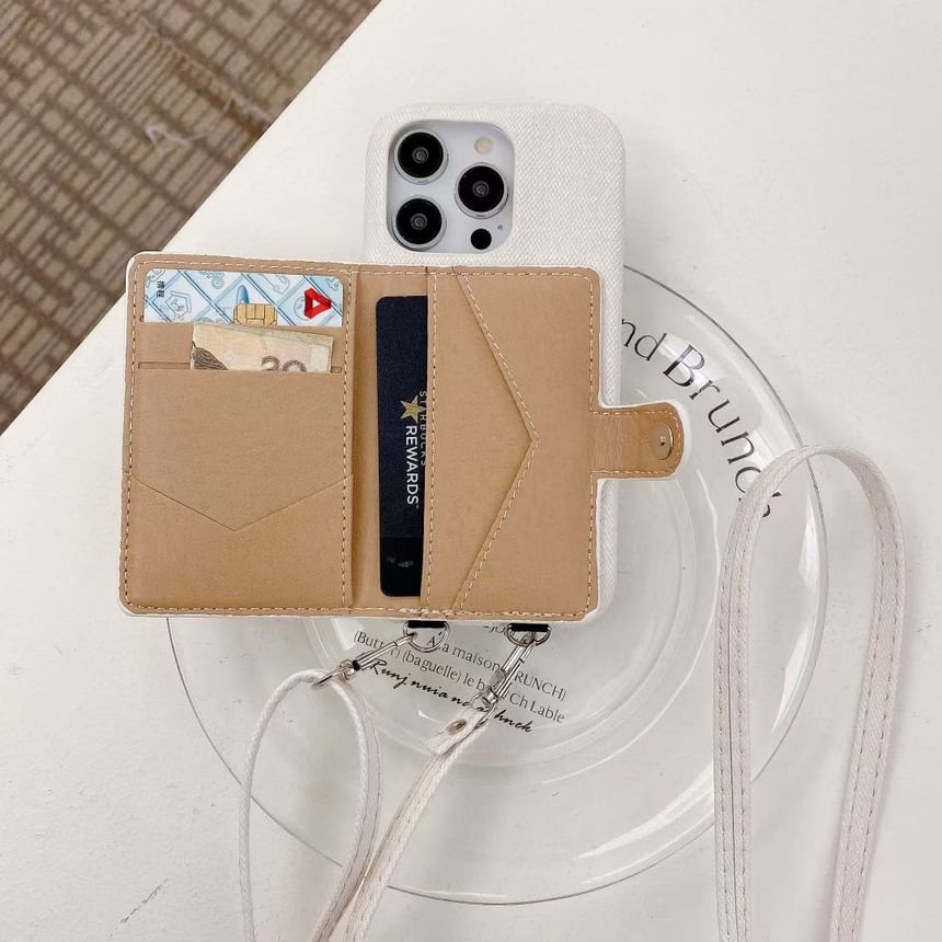 Denim Phone Card Holder Case Lanyard