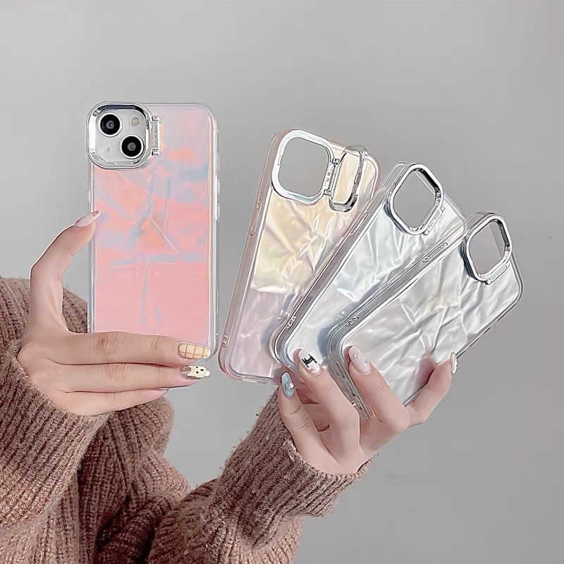 Phone Case Holographic Stand Textured