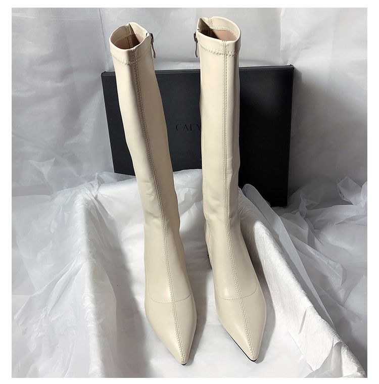 Pointed Knee High Boots Toe