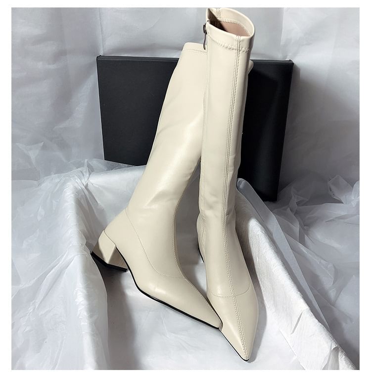 Pointed Knee High Boots Toe