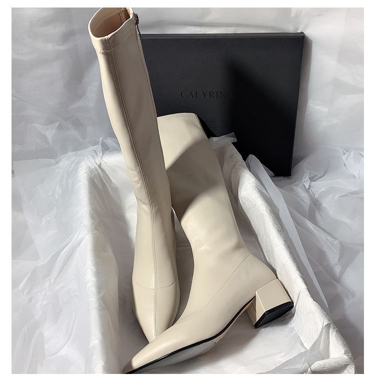 Pointed Knee High Boots Toe