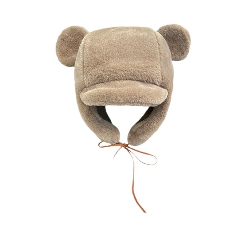 Chenille Trapper Ear Hat Bear