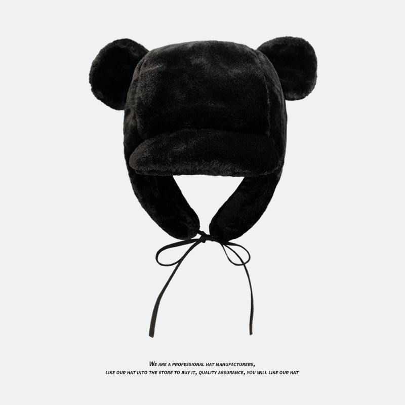 Chenille Trapper Ear Hat Bear