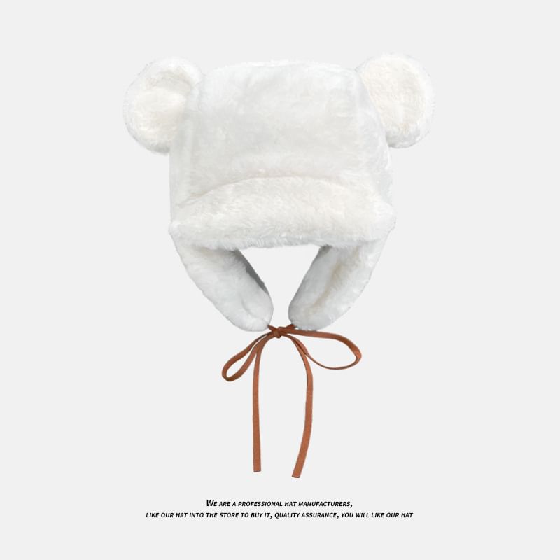 Chenille Trapper Ear Hat Bear