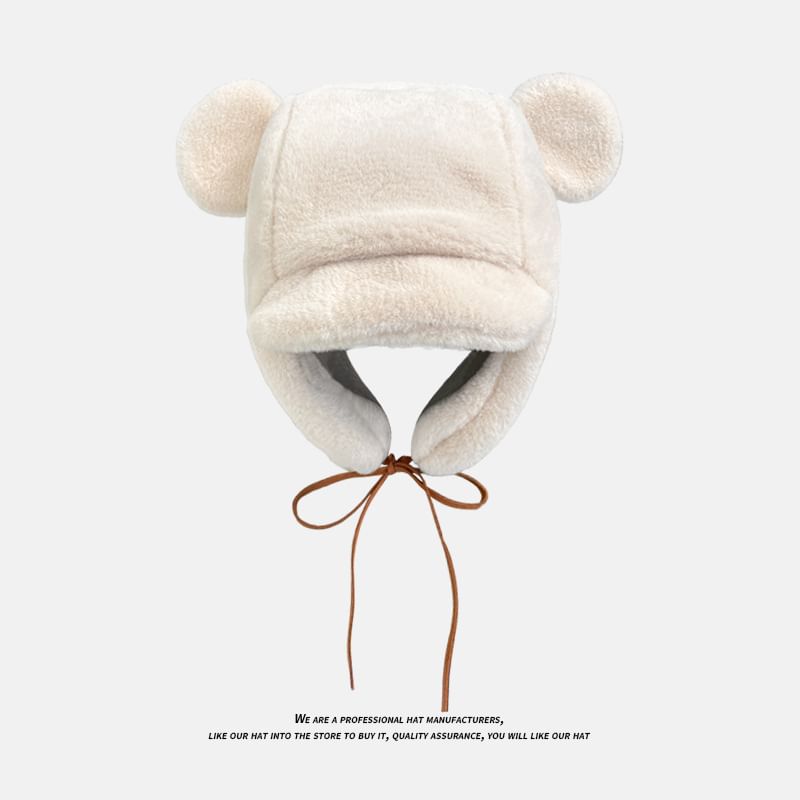 Chenille Trapper Ear Hat Bear
