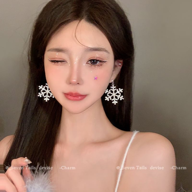 Set Christmas / Choker Drop Tree Snowflake Fluffy Earring Bracelet Chandelier