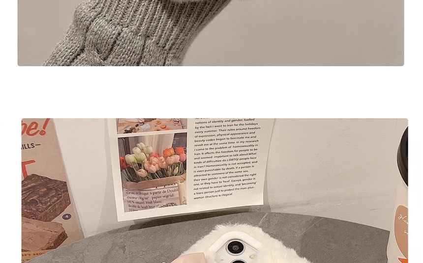 Phone Bow Chenille Case