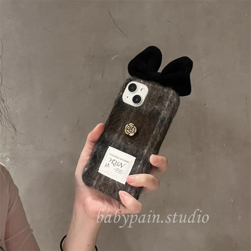 Chenille Floral Phone Bow Case