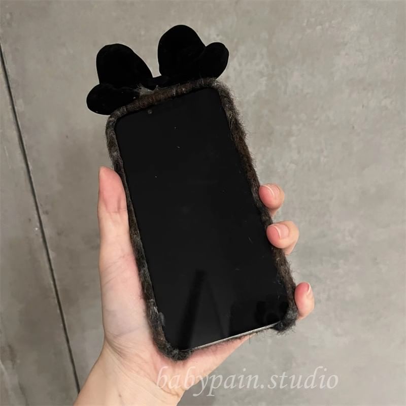 Chenille Floral Phone Bow Case