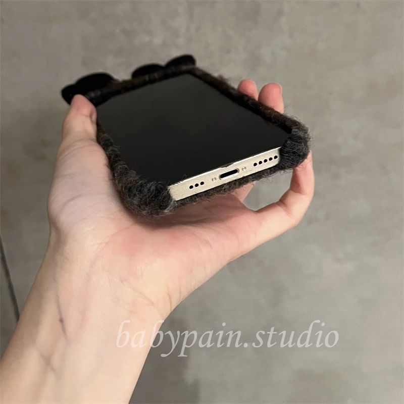 Chenille Floral Phone Bow Case